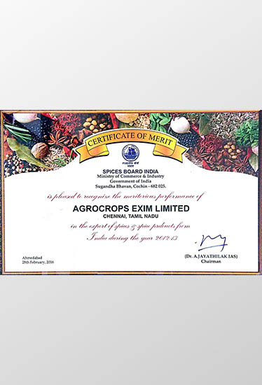 Spices Board of India recognises Agrocrops as a top performer for chilli exports